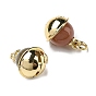 Natural Yanyuan Agate Bell Charms, with Brass Findings