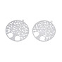 201 Stainless Steel Filigree Pendants, Etched Metal Embellishments, Tree of Life