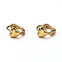 Brass Huggie Hoop Earrings, Ring with Heart