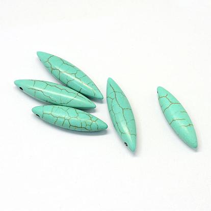 Pendentifs pierres fines turquoise synthétiques, riz, teint