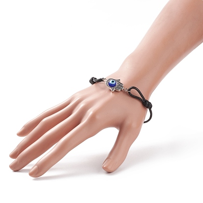 Рука из сплава хамса с браслетом со звеном от сглаза, регулируемый браслет для женщин