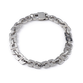 304 Stainless Steel Oval & Rectangle Link Chain Bracelet for Men Women