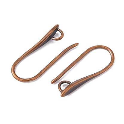 Brass Earring Hooks for Earring Designs, Ear Wire, Lead Free & Cadmium Free, 20.5x8.5x2.5mm, Hole: 2mm, 18 Gauge, Pin: 1mm