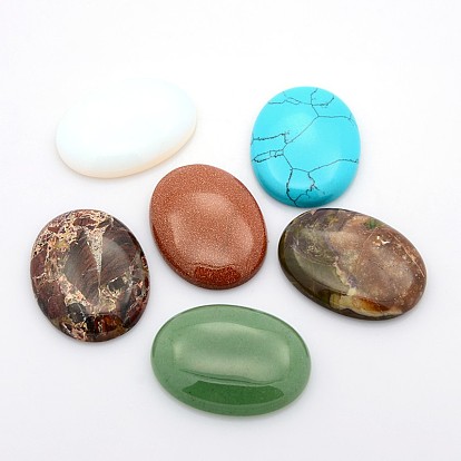 Cabujones de piedras preciosas, oval, 40x30x7~9 mm