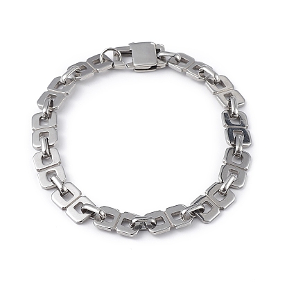 304 браслет-цепочка из нержавеющей стали с овальными и прямоугольными звеньями для мужчин и женщин