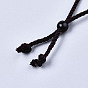 Ожерелья из натурального кварца, ожерелья с ползунком, со шнурками из полиэстера случайного цвета, плоско-круглые