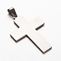 Cross with Words 304 Stainless Steel Pendants, 44x30x2mm, Hole: 4x8mm