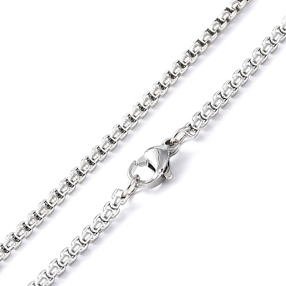 304 anillo de acero inoxidable con collar colgante de borla con cadenas de caja para mujer