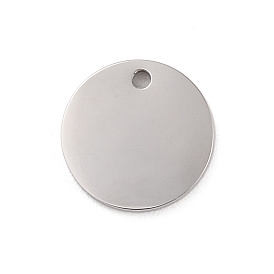 304 Stainless Steel Stamping Blank Tag Charms, Laser Cut, Flat Round Charm