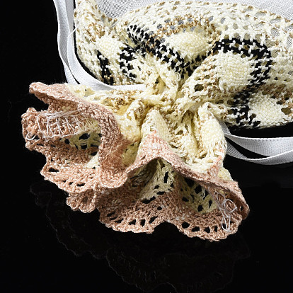 Polyester Lace & Slub Yarn Drawstring Gift Bags, for Jewelry & Baby Showers Packaging Wedding Favor Bag