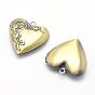 Brass Locket Pendants, Photo Frame Charms for Necklaces, Cadmium Free & Nickel Free & Lead Free, Heart