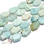 Chapelets de perles amazonite naturelles  , perles de dalle plate, nuggets, facette