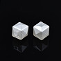 ABS Plastic Imitation Pearl Beads, Faceted, Cube