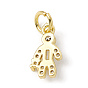 Brass Micro Pave Cubic Zirconia Charms, with Jump Rings, Boy Charms