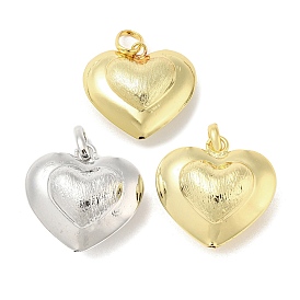 Rack Plating Brass Pendants, Long-Lasting Plated, Lead Free & Cadmium Free, Heart Charms