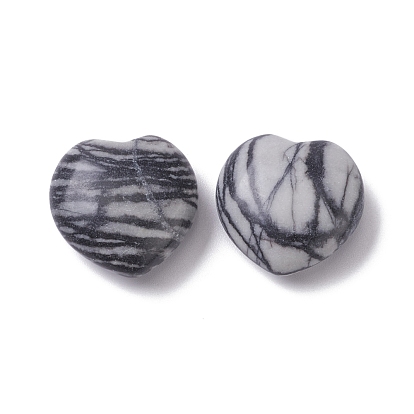 Natural NetStone, Heart Love Stone, Pocket Palm Stone for Reiki Balancing