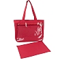 Canvas Shoulder Bags, Rectangle Women Handbags, with Zipper Lock & Clear PVC Windows