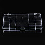 Polystyrene Bead Storage Containers, with Cover and 12 Grids, for Jewelry Beads Small Accessories, Rectangle
