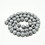 Electroplate Natural Lava Rock Beads Strands, Matte Style, Round