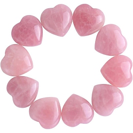 Piedras curativas naturales de cuarzo rosa, corazón amor piedras, Piedras de palma de bolsillo para equilibrio de reiki.