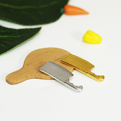 Mini Alloy Cleaver Knife Shape, Chinese Chef's Knife-Shaped, for Dollhouse Accessories Pretending Prop Decorations