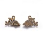 Tibetan Style Alloy Puppy Pendants, Lead Free and Cadmium Free, Word I Love My Dog with Dog Head, 14x18x2mm, Hole: 2mm