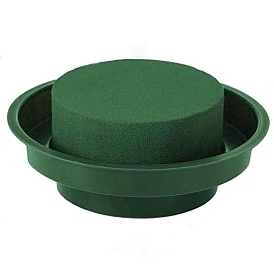 Plastic Plate with Dry Floral Foam for Fresh and Artificial Flowers, for Wedding Garden Decorations