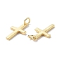 Brass Pendants, with Jump Ring, Cadmium Free & Lead Free, Cross Charm