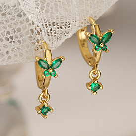 Модные серьги-цветки из золота с медным покрытием и цирконом – уникальные женские украшения для ушей.