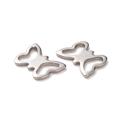 Filigree 304 Stainless Steel Butterfly Charms, 7x10x1mm, Hole: 3x5mm
