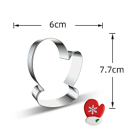 DIY 430 Stainless Steel Christmas Gloves-shaped Cutter Candlestick Candle Molds, Fondant Biscuit Cookie Cutting Mould