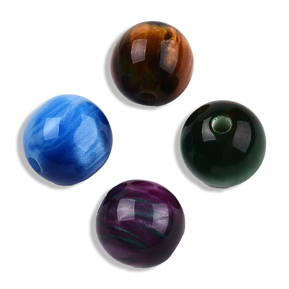 Resin Beads, Imitation Gemstone, Round