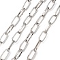 Iron Paperclip Chains, Flat Oval, Drawn Elongated Cable Chains, Unwelded, 19x8x2mm
