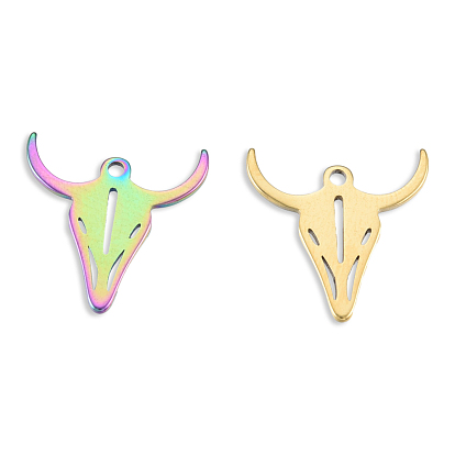 201 Stainless Steel Charms, Cattle Head