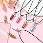DIY Necklace Making Kits, Including Natural & Synthetic Mixed Gemstone Bullet Pendants, Waxed Cotton Cord Necklace Making