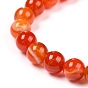Natural Banded Agate/Striped Agate Beads Strands, Dyed, Round