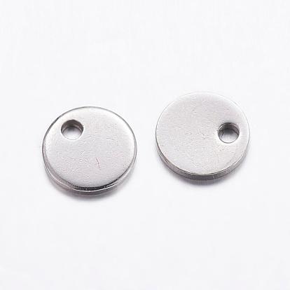 201 Stainless Steel Pendants, Flat Round, Blank Tags