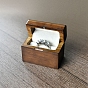 Прямоугольные деревянные коробки с одним кольцом, футляр для хранения колец на магните и бархатом внутри, для свадьбы, День святого Валентина