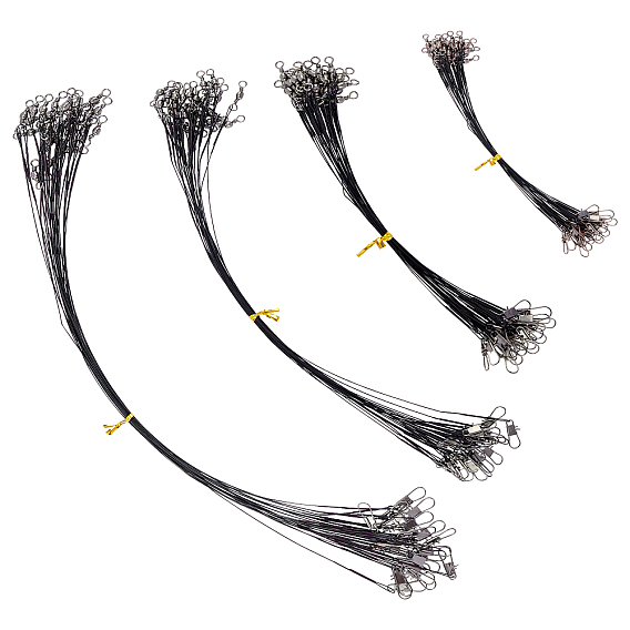 Líderes de alambre de pesca de acero, Líderes de alambre para sedal con giros y broches