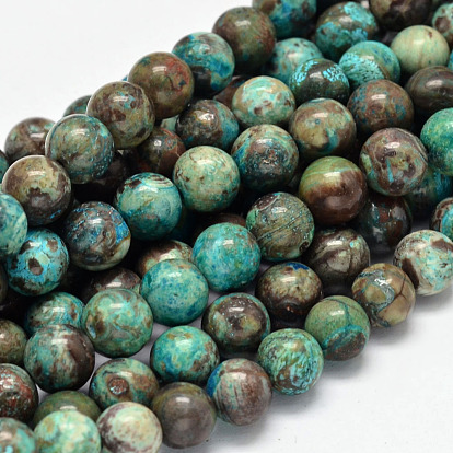 Dyed Natural Ocean Agate/Ocean Jasper Round Beads Strands