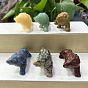 Gemstone Carved Healing Lion Figurines, Reiki Energy Stone Display Decorations