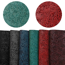 Tissu simili cuir à motif de fleurs en relief, pour bricolage, sacs faisant des accessoires