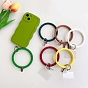 Silicone Phone Lanyard Strap Loop, Wrist Lanyard Strap with Plastic & Alloy Keychain Holder