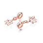 Rack Plating Alloy European Dangle Charms, with Resin Crystal Rhinestone, Large Hole Beads, Cadmium Free & Lead Free, Star