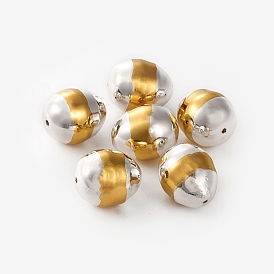 Electroplated Shell Pearl Beads, Easter Egg