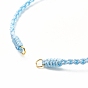 Polyester Thread Braided Cord Bracelet, with Ion Plating(IP) 202 Stainless Steel Beads, for Slider Bracelets Making