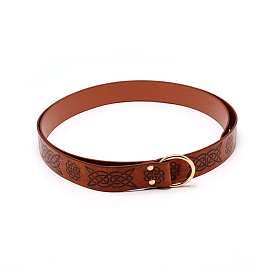 PU Leather Belts, Embossed Waist Blet with Alloy Clasps