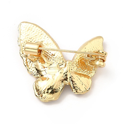 Épingle papillon en émail avec strass, broche en alliage doré pour vêtements de sac à dos, sans cadmium et sans plomb