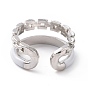Эмалевое открытое кольцо-манжета с двойной строчкой, украшения из латуни с платиновым покрытием для женщин