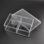 Cuboid Organic Glass Bead Containers, 2 Compartments, 22x14x8cm